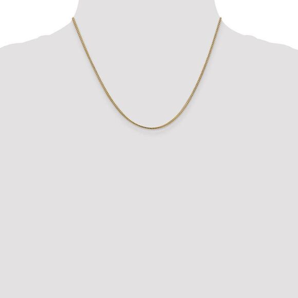 1.1mm 14k Yellow Gold Solid Franco Chain Necklace, 18 Inch - Picture 2 of 8
